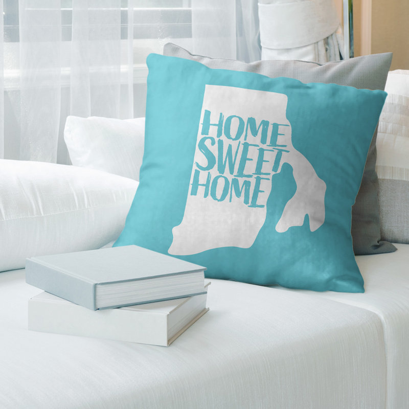 Coussin Home Sweet, 16 po x 1 po, Rhode Island , Bleu sarcelle