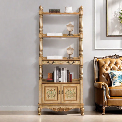 Elegant painted multi-functional bookcase