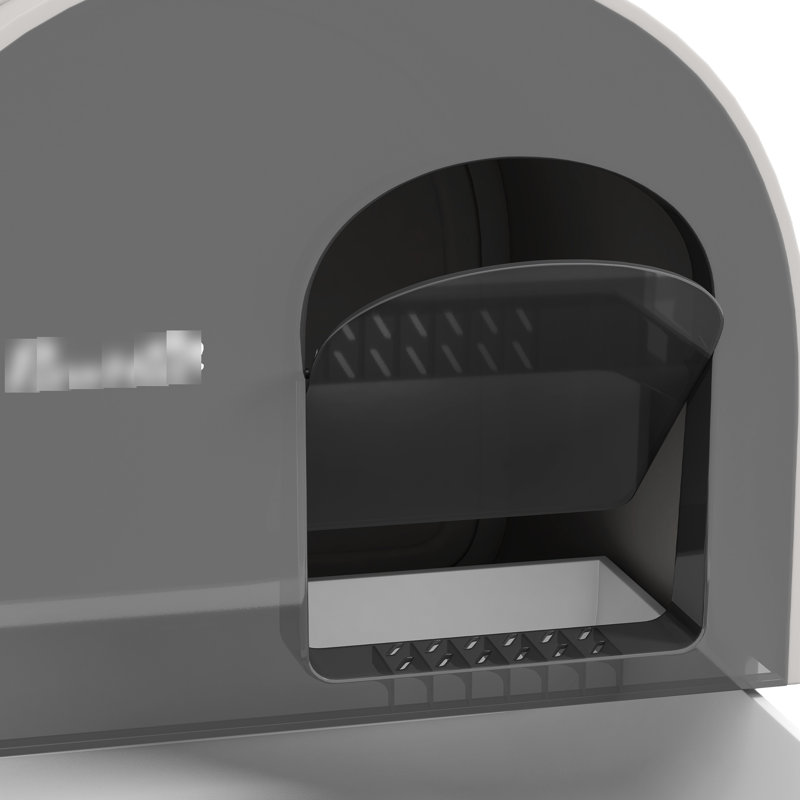 Bac à litière pour chat avec couvercle, 17 po x 17 po x 18,5 po, gris, désodorisant et pratique pour nettoyer les chats