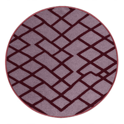 Machine Washable Trellis Pink Area Rug