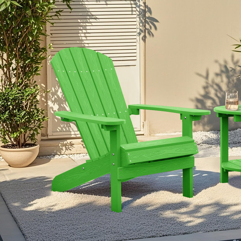 Chaise Adirondack en plastique pour patio, Limette