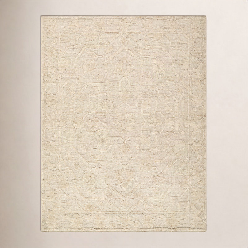 Savannah Handmade Wool Floral Area Rug, Rectangle 6' x 9'