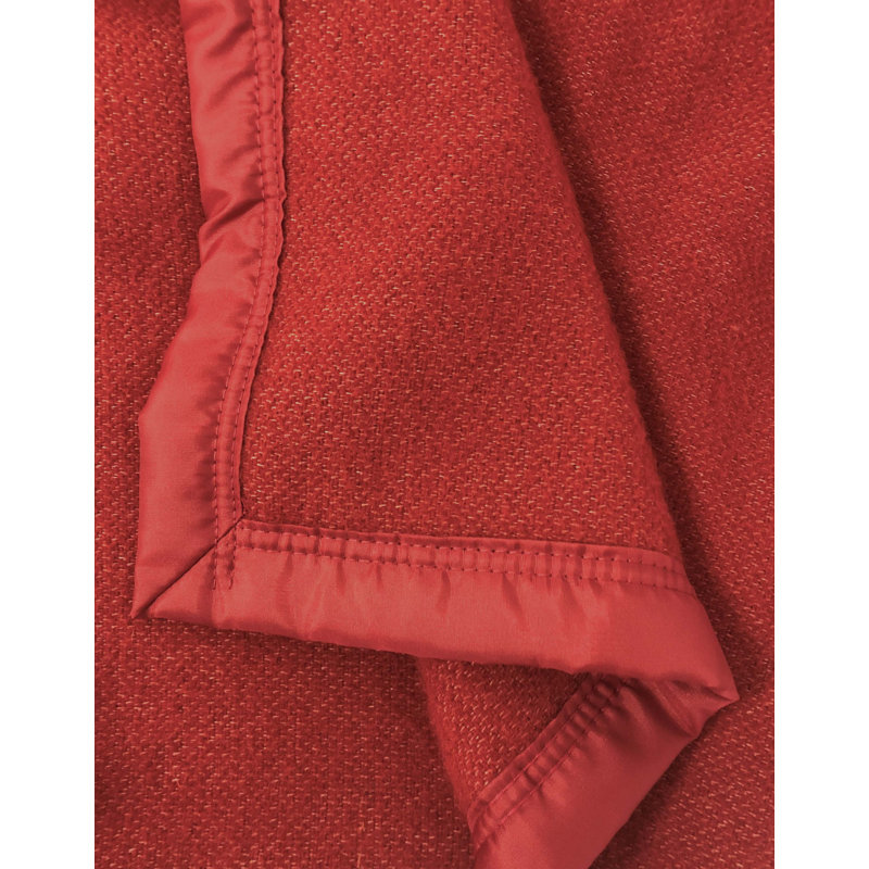 Couverture 100% laine vierge Lyon, Simple, Rouge