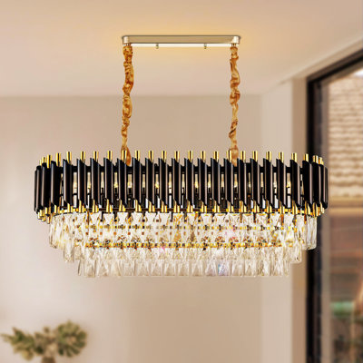 8 - Light Matte Black Crystal Pendant