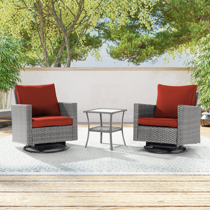 2 repose-pieds en rotin de patio 2 pièces, repose-pieds en osier d'extérieur avec coussin amovible et structure en acier