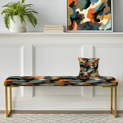 Banc abstrait tapissier doré