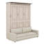 Grand lit escamotable avec canapé et lumières DEL, armoire murale peu encombrante, canapé-lit rembourré convertible