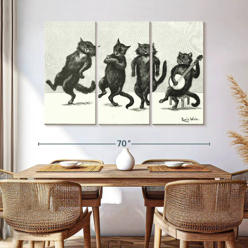 Brampt Cats Dancing, H 42 po x l 65 po