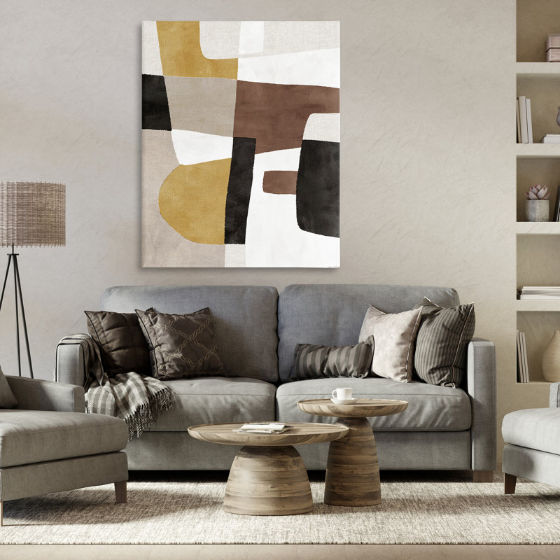 Toiles abstraites dans des tons de terre, design par Amber Sterling, H 48 po x l 36 po