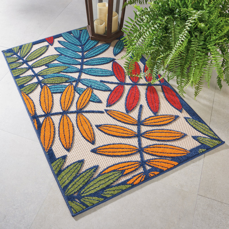 Meisel Floral Hand Woven Indoor / Outdoor Area Rug, Rectangle 160 x 226cm