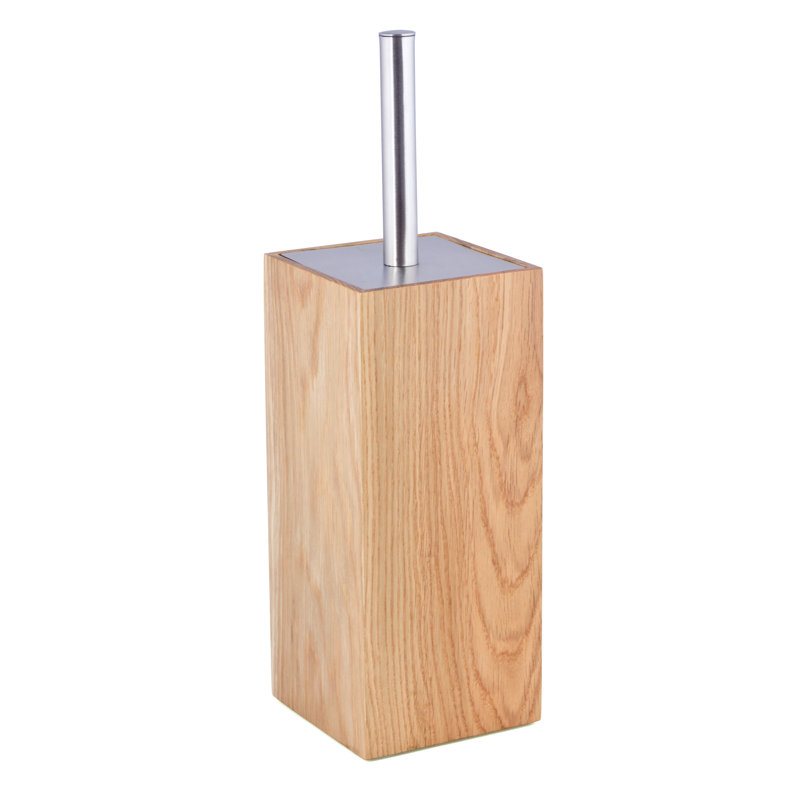 Ashford Free Standing Toilet Brush Holder, Natural Oak