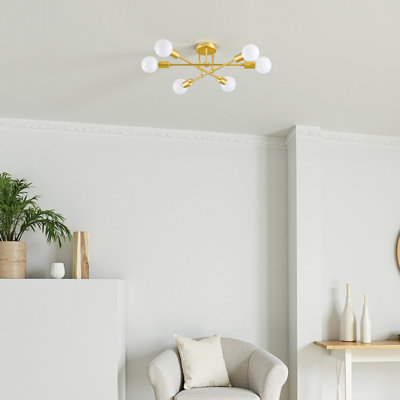 Adjustable 6-Light Modern Sputnik Chandelier for Dining Rooms