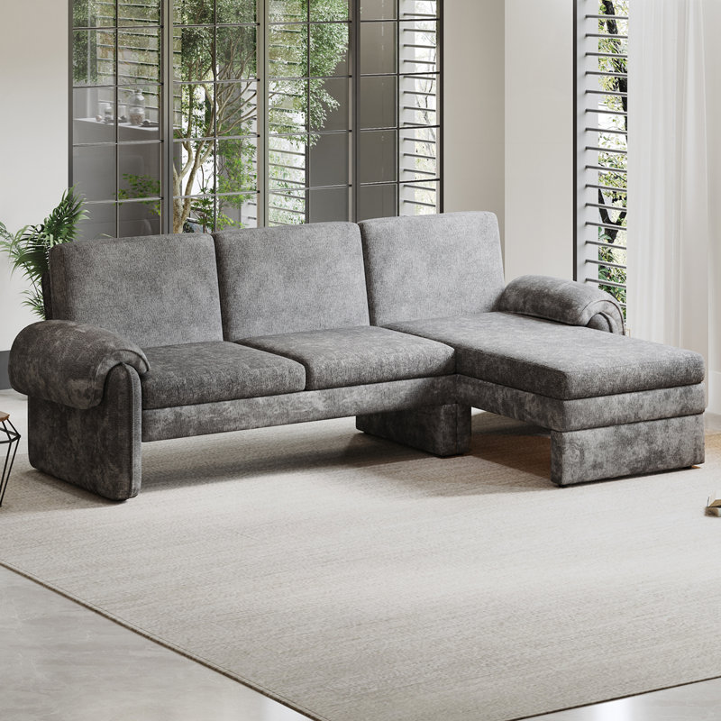 Canapé-lit futon convertible 94,1 po avec dossier réglable, méridienne réversible et deux coussins d'accoudoirs amovibles
