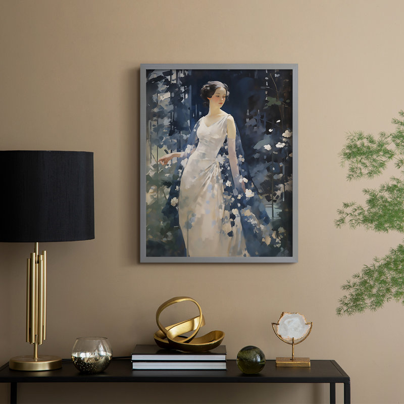 WOMEN Series DLV III - reproduction encadrée de qualité supérieure - prête à être accrochée - aucun clou requis, Gris