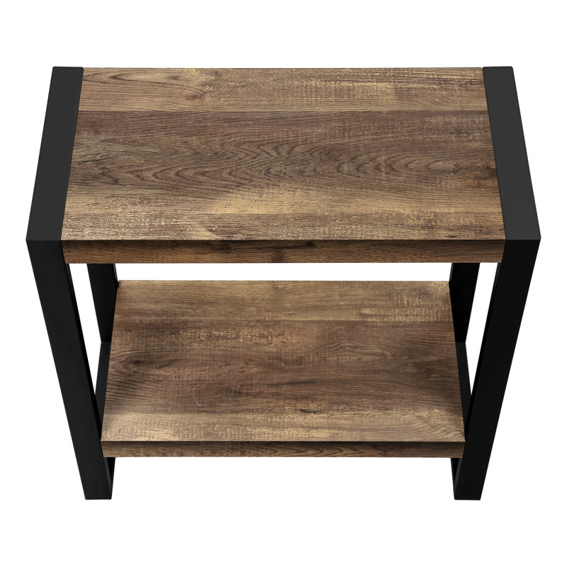 Brulotte Accent Table, Side, End, Narrow, Small, 2 Tier, Living Room, Bedroom, Metal, Laminate, Brown