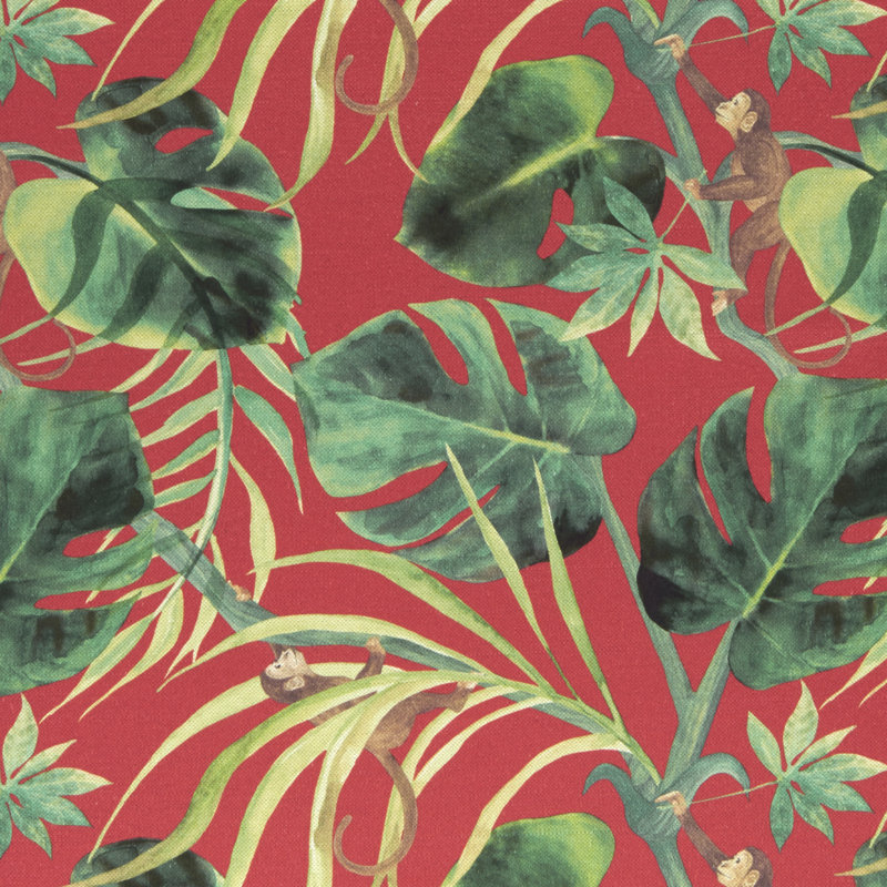 Colony Monkey Business Fabric, Rouge