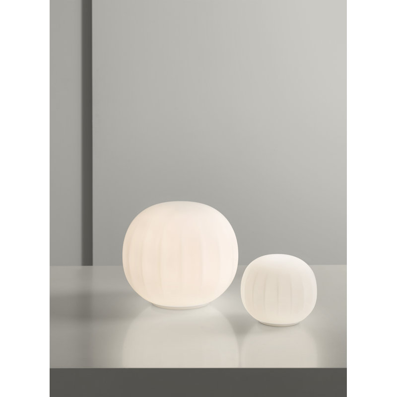 10.2" Brass Table Lamp, White