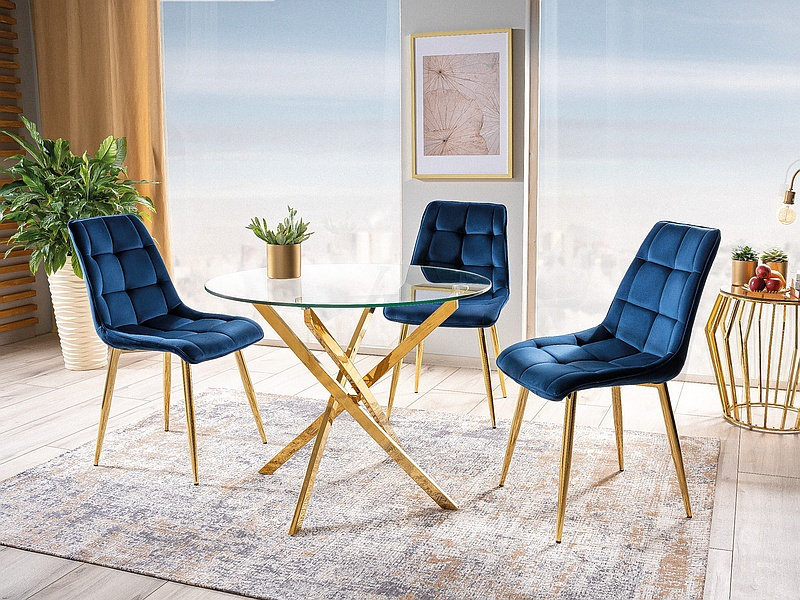 Medora Round Glass Top Dining Table