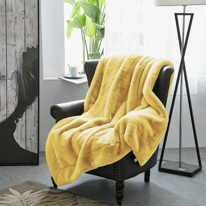 Weighted Throw Blanket, 127cm W x 152.4cm L, Sunshine Yellow
