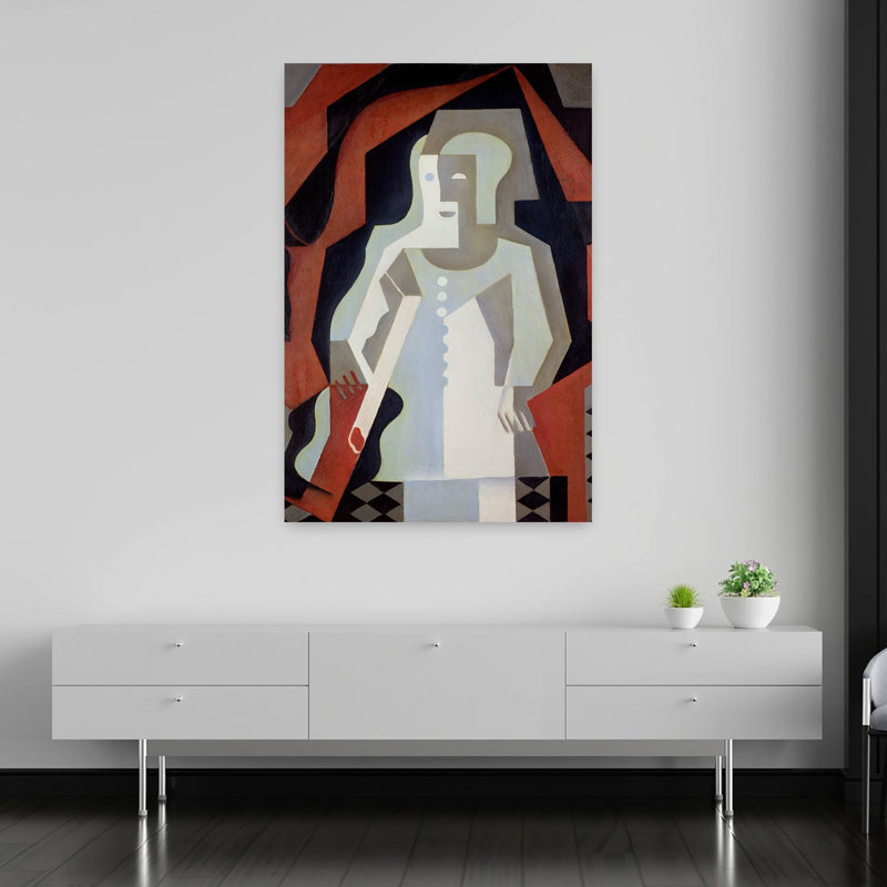 Pierrot, 1919, estampe d'art mural abstrait contemporain, H 60 po x l 40 po