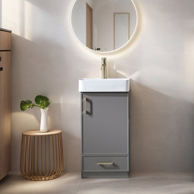 18'' Matte Black Mini Free-Standing Single Bathroom Vanity Set