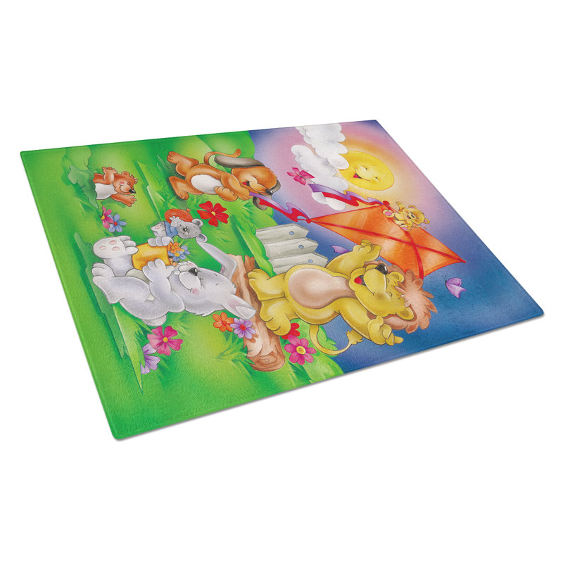Tempered Glass Play Time Animals Cutting Board