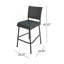 Ensemble de 2 tabourets de bar 29 po en rotin PE sans accoudoirs, gris-996901851