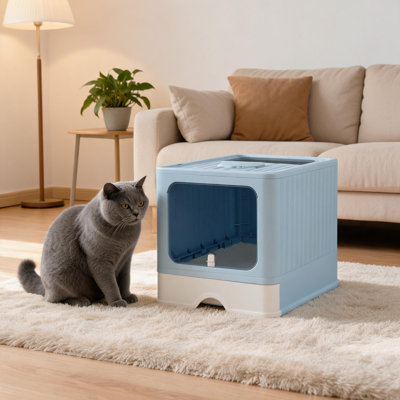 Cat Litter Box with Scoop, Large Covered Litter Box with Lid