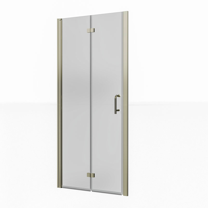 34"-35 1/2" W x 72" H Bi-Fold Frameless Shower Door with Clear Glass, Brushed Nickel