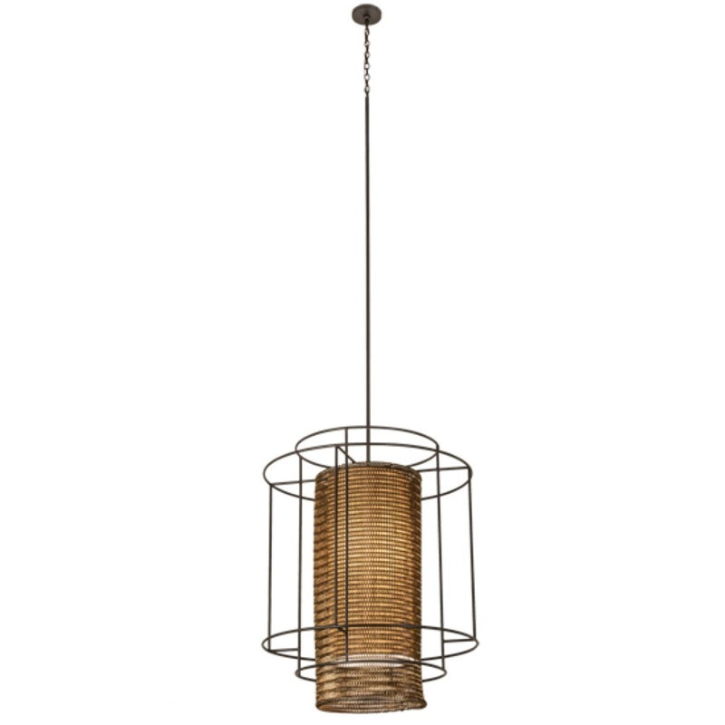 Lustre cylindrique à 4 lumières Maille, H 130 po x l 39 po x P 39 po