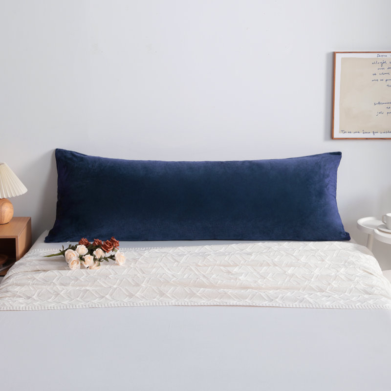 Velvet Zipper Body Pillowcase, Navy Blue