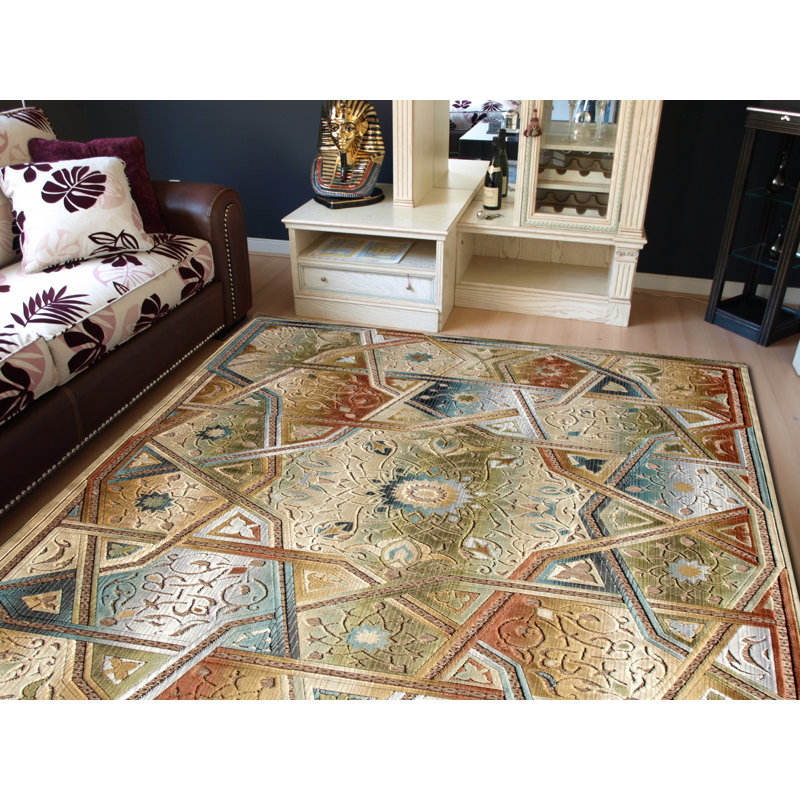 Abstract Viscose Area Rug, Rectangle 110 x 170cm