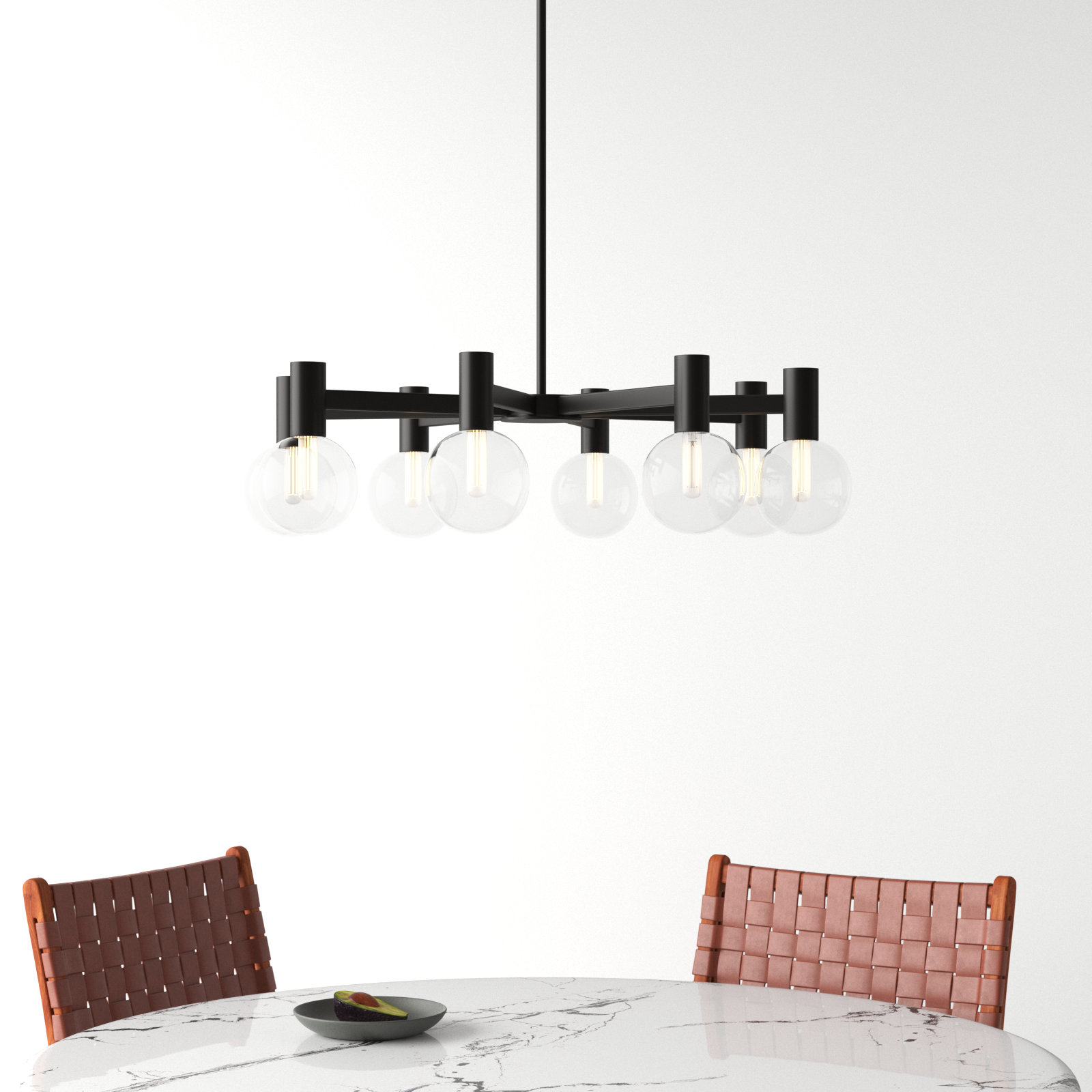 Rorem Chandelier, Matte Black, 8 Lights