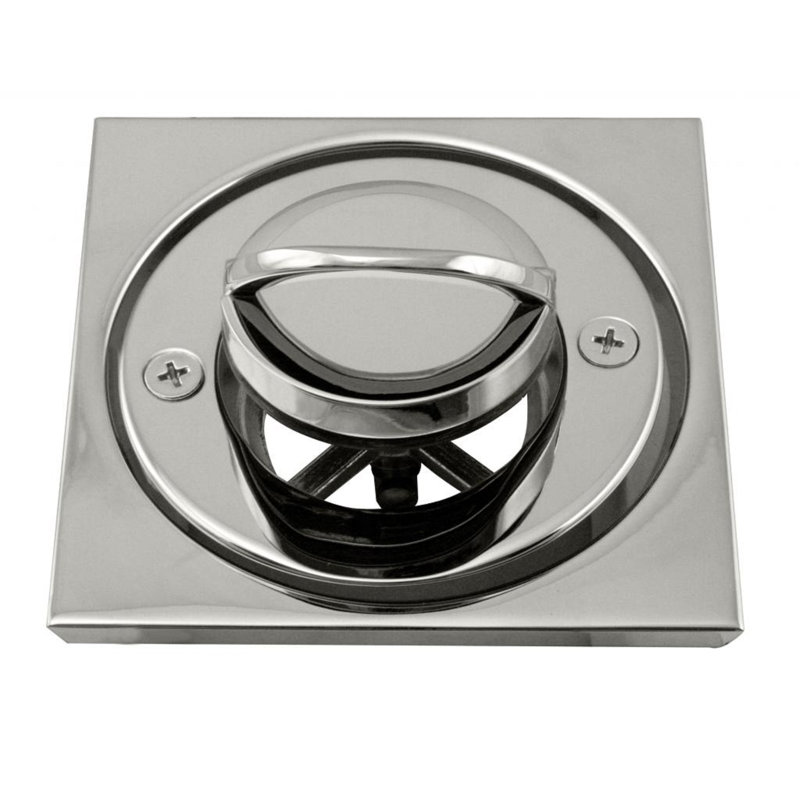 3-9/16" Roman Bathtub Drain Trim with U-Shaped Flip Up Pull Handle and 4-1/4" Tile Square, Polished Nickel