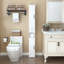 Grande armoire de rangement pour salle de bain avec tablettes réglables