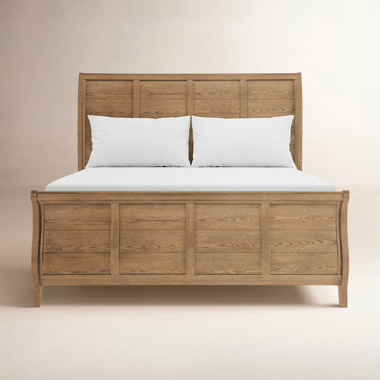 Country Living Sleigh Oak Bed, King, Brown