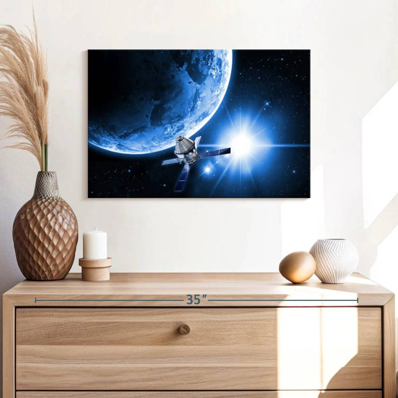 Oberle Satellite In Space, 16" H x 24" W