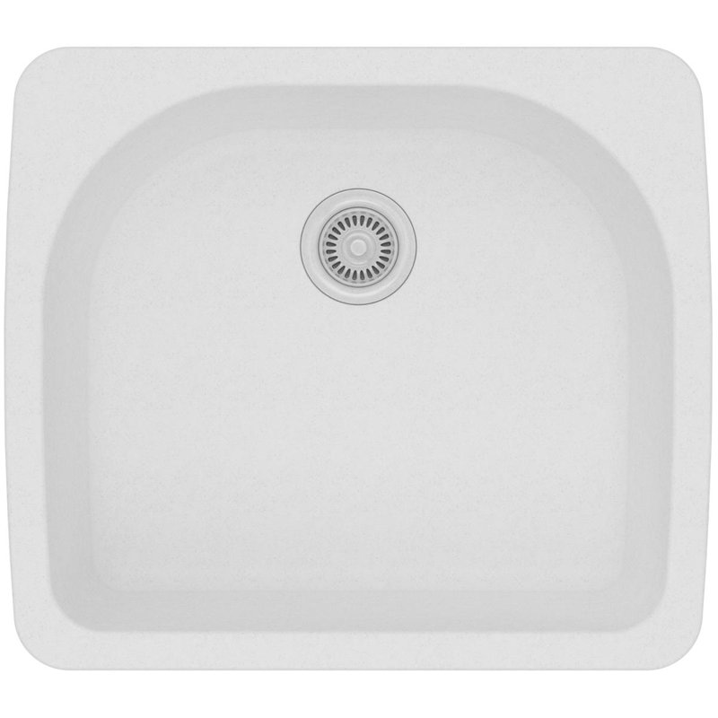 Évier de cuisine à montage sur plan Quartz Classic L 25 po x l 22 po, Blanc