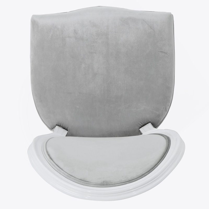 Chaise KD (ensemble de 2), Velours gris, Blanc