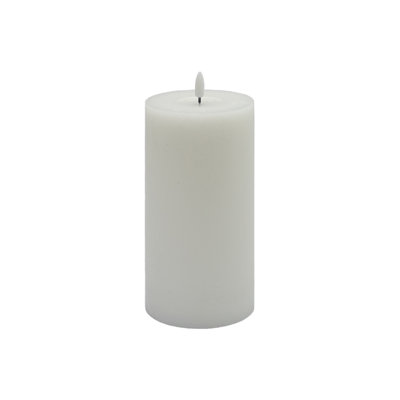 Grande bougie colonne sans flamme champagne