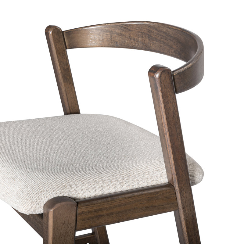 Chaises de salle à manger d'intérieur en bois d'hévéa, ensemble de 2, Noyer