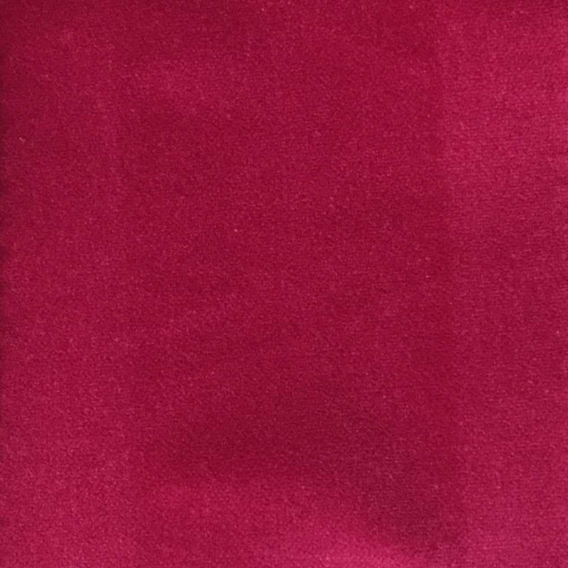 Bowie-Regal Cotton Plain Velvet Upholstery Fabric, Very Berry