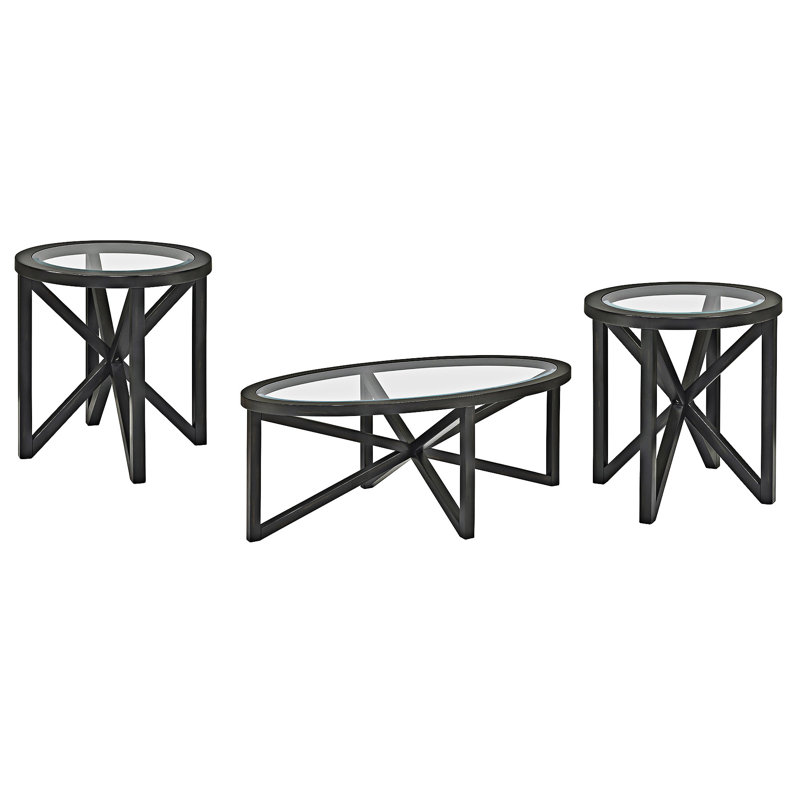 Table basse ovale en verre