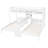 Twin over Twin Bunk Bed with Built-in Desk, Storage Shelves & LED Reading Light,White-777582350
