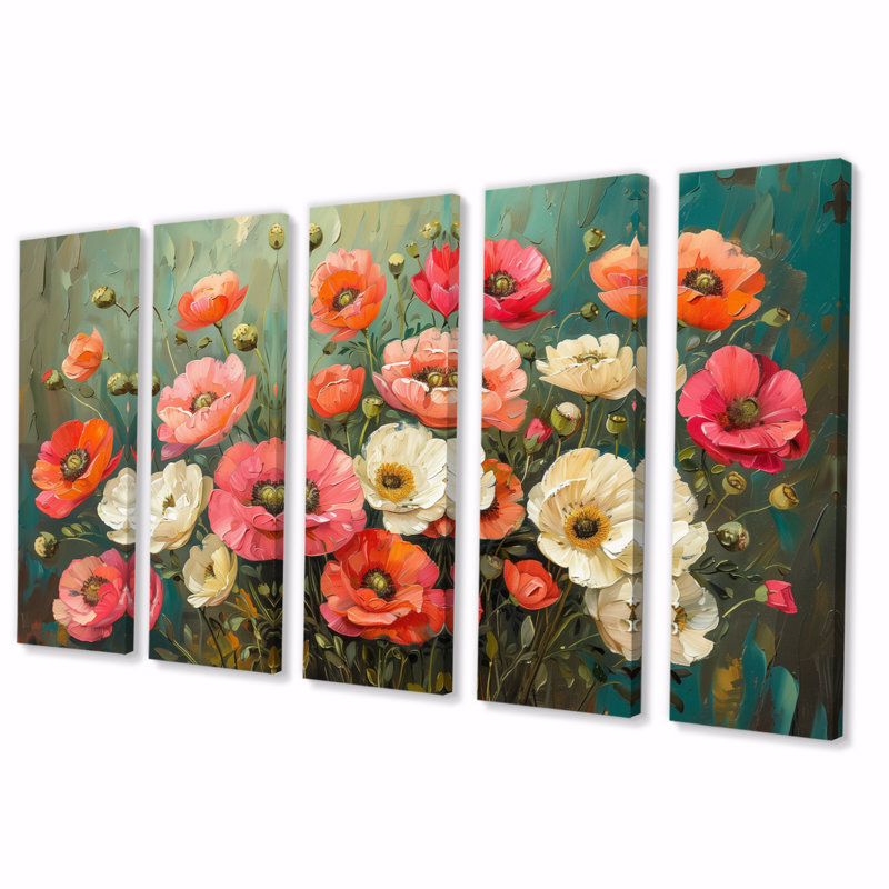 Ensemble de salon Vannatter - Poppies Wall Art, H 28 po x l 60 po