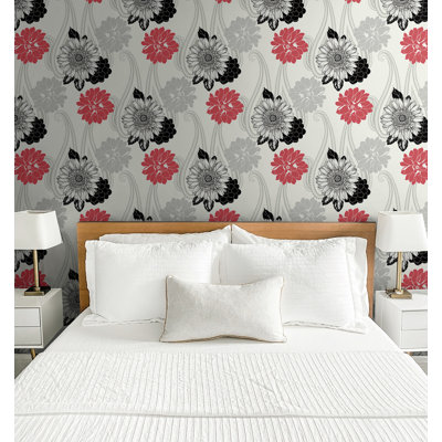 Papier peint à motif cachemire floral argenté Seaiff Designs Tiffany