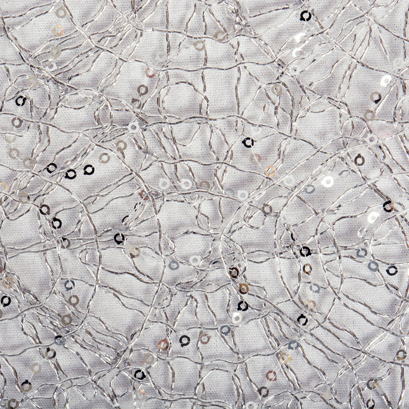 Julia Sequin Mesh Table Runner, Silver