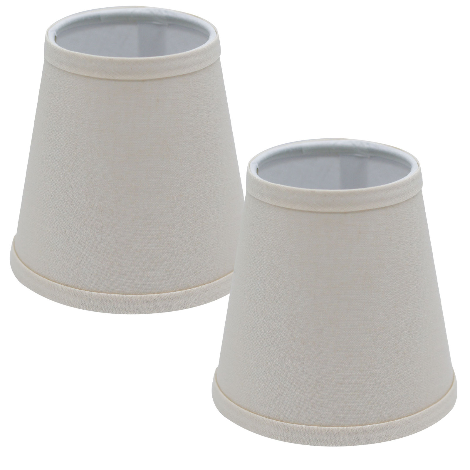 Empire Sconce Hardback Lampshade With Flame Clip Fitter, Set Of 2, Vanilla