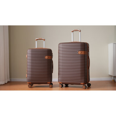 Ensemble de 4 valises extensibles légères avec coque rigide en ABS, serrure TSA, roues pivotantes et 4 cubes d'emballage pour un voyage polyvalent