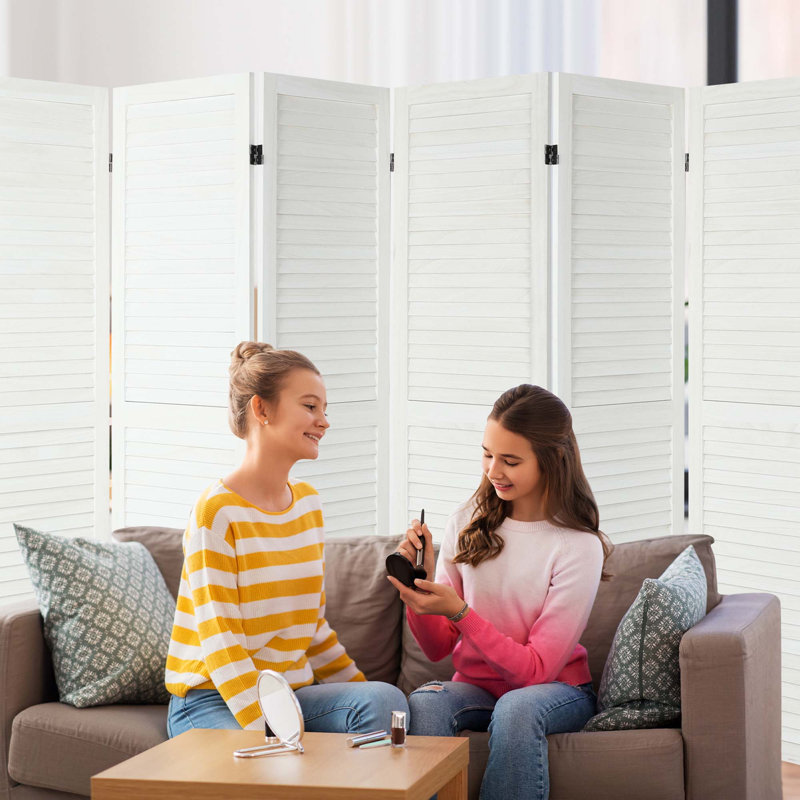Paravents en bois 5,6 pi, H 67 po x l 96 po x P 0,8 po, Blanc